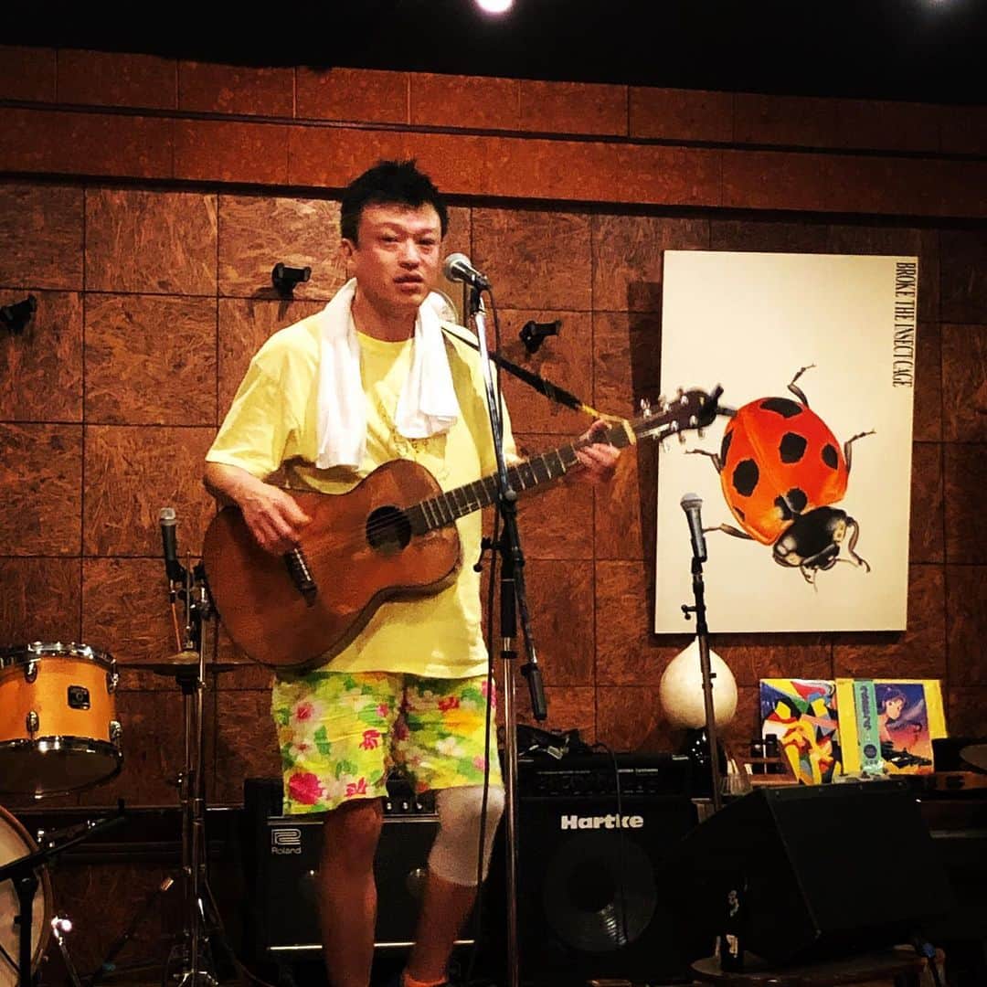 山川のりをのインスタグラム：「今夜は四日市市ドレミファといろはにてギターパンダライブです。18時/19時、2500円+Dです。共演はサンレンプス、ジョニー大蔵大臣、HoSoVoSo、佐藤守晃。お近くの方々会いにきてアイニージュー！」