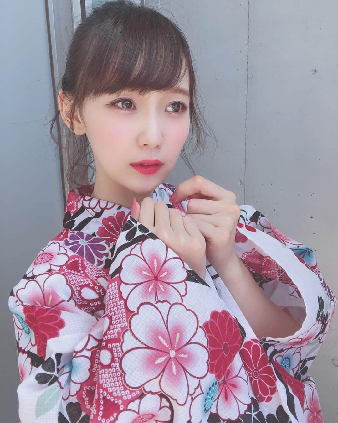 大段舞依さんのインスタグラム写真 - (大段舞依Instagram)「﻿ ﻿ 🥺💓﻿ ﻿ ﻿ #2019倍 #握手会 #浴衣﻿ #浴衣ヘア #浴衣ヘアアレンジ #エビ﻿ #ポニーテール﻿ ﻿ ﻿」8月9日 17時18分 - maichi_1004