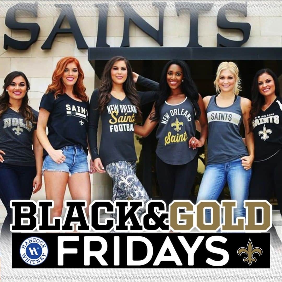 ニューオーリンズ・セインツさんのインスタグラム写真 - (ニューオーリンズ・セインツInstagram)「Remember to wear black and gold on Fridays this season! #BlackAndGoldFriday ⁠ ⁠ ⁠ #Saints | @hancockwhitney⁠ ⁠ ⁠ ⁠」8月9日 11時46分 - saints