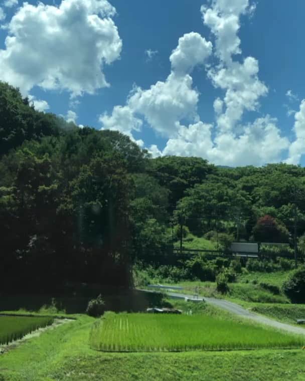 のインスタグラム：「Beautiful Nagano! 明日、ミュージカルアニー、松本公演です。 緑美しい長野県 #beautifuljapan #mountain #whiteclouds #nature #japan #nagano」