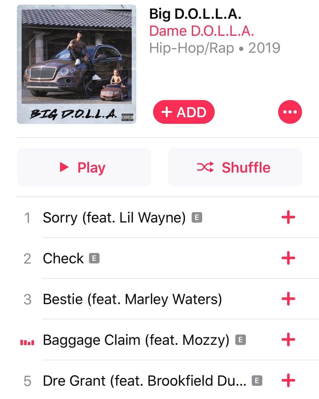 デイミアン・リラードのインスタグラム：「🚨Big D.O.L.L.A. is now out on all major music platforms, including @applemusic. Hit the link in my bio to find it on whatever service you use. #DameDOLLA #BigDOLLA #FrontPageMusic @frontpagehits」
