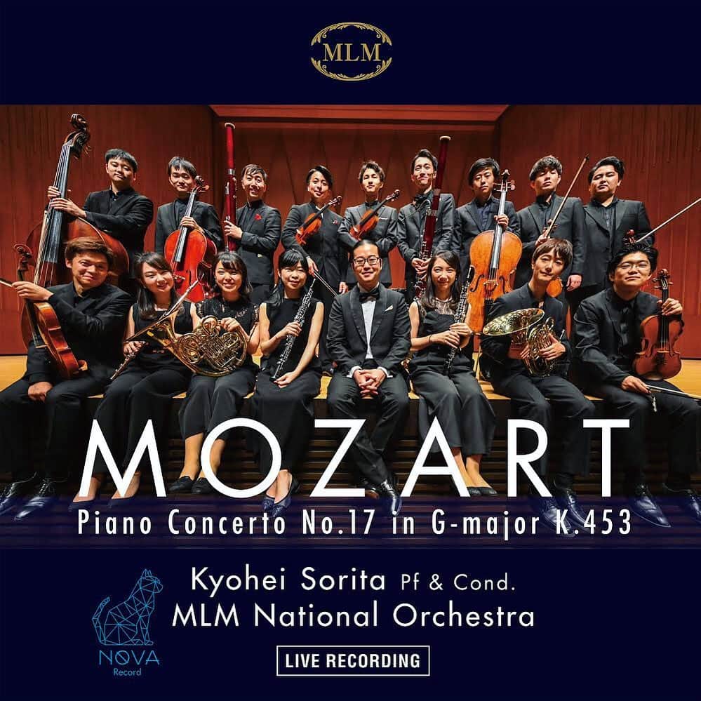 反田恭平さんのインスタグラム写真 - (反田恭平Instagram)「【LIVE RECORDING 26.07.2019】 You should enjoy it together with us and W.A. Mozart too !! Please check it !!!!!! ・W.A.Mozart / Piano Concerto No.17 K.453 ・Piano & Conductor / Kyohei Sorita ・Orchestra / MLM National Orchestra ・Label / “NOVA Record” In-house Publication. 〜〜〜〜〜〜〜〜〜〜〜〜〜〜〜〜 先日行われた「MLMナショナル管弦楽団」ツアー。東京・サントリーホール公演は満員御礼となり、そして「全10種 会場限定CD」は全会場で完売となりました。御来場頂き誠にありがとうございました！ 事前に告知をしていましたが、2019年7月26日の東京公演のライブ音源が本日8月9日から iTunes、Apple Music、Spotify、Amazon等で世界向けに配信スタートとなりました‼️ モーツァルトの素晴らしさを是非、御家族や友達と共有して頂ければ幸いです☺️ 関わって下さった皆様、本当にありがとうございました！ #MLMNationalOrchestra#Live#recording #orchestra#mozart#piano#conductor#cd #kyoheisorita#debut#applemusic #classic#music#spotify#youtube #MLMナショナル管弦楽団#ライブ#音源 #レコーディング#モーツァルト#ピアノ #ピアニスト#クラシック#デビュー #反田恭平#NOVARecord」8月9日 20時17分 - kyoheisorita