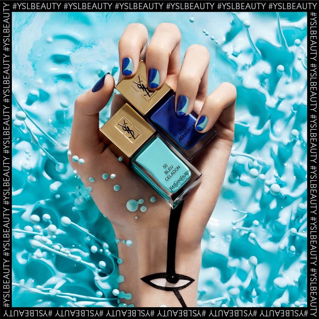 Yves Saint Laurent Beautyさんのインスタグラム写真 - (Yves Saint Laurent BeautyInstagram)「Dive into cool and refreshing blue hues - with a twist of the wrist. LA LAQUE COUTURE in: N°18 BLEU MAJORELLE N°50 BLEU CELADON @stephanemounet Share your love of YSL Beauty with #yslbeauty and by tagging us in your photo #yslbeauty #regram #lalaquecouture」8月9日 21時59分 - yslbeauty