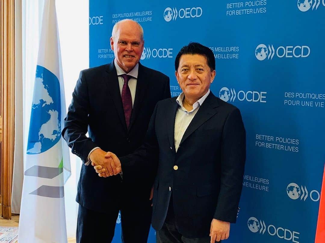 平井卓也さんのインスタグラム写真 - (平井卓也Instagram)「夕方は、OECD本部を訪問。電子政府を所掌する部局等を総括する、シェレゲンホフOECD事務次長と会談しました。私からは、本年５月に成立したデジタル手続法を始め、政府情報システム予算の一元化、クラウド・バイ・デフォルト原則など、デジタル・ガバメントの取組を紹介。高齢者等のデジタル・デバイド対策、個人情報保護法制の国際的な在り方、ライク・マインデッドな国々の集まりであるOECDの役割、更にはムーンショット型研究開発制度などについて、有意義な意見交換を行いました。 #平井卓也 #自民党　#デジタル・ガバメント　#OECD  #パリ」8月10日 0時41分 - hiratakuchan0125