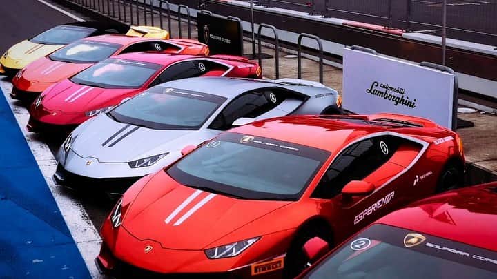 ランボルギーニのインスタグラム：「Our Dinamica Corsa rocked the track at @fujispeedway.  A special occasion for Super Sports Car lovers to feel the 'Lamborghini DNA' first-hand and be amazed by it.  #Lamborghini #DinamicaCorsa #Fuji」