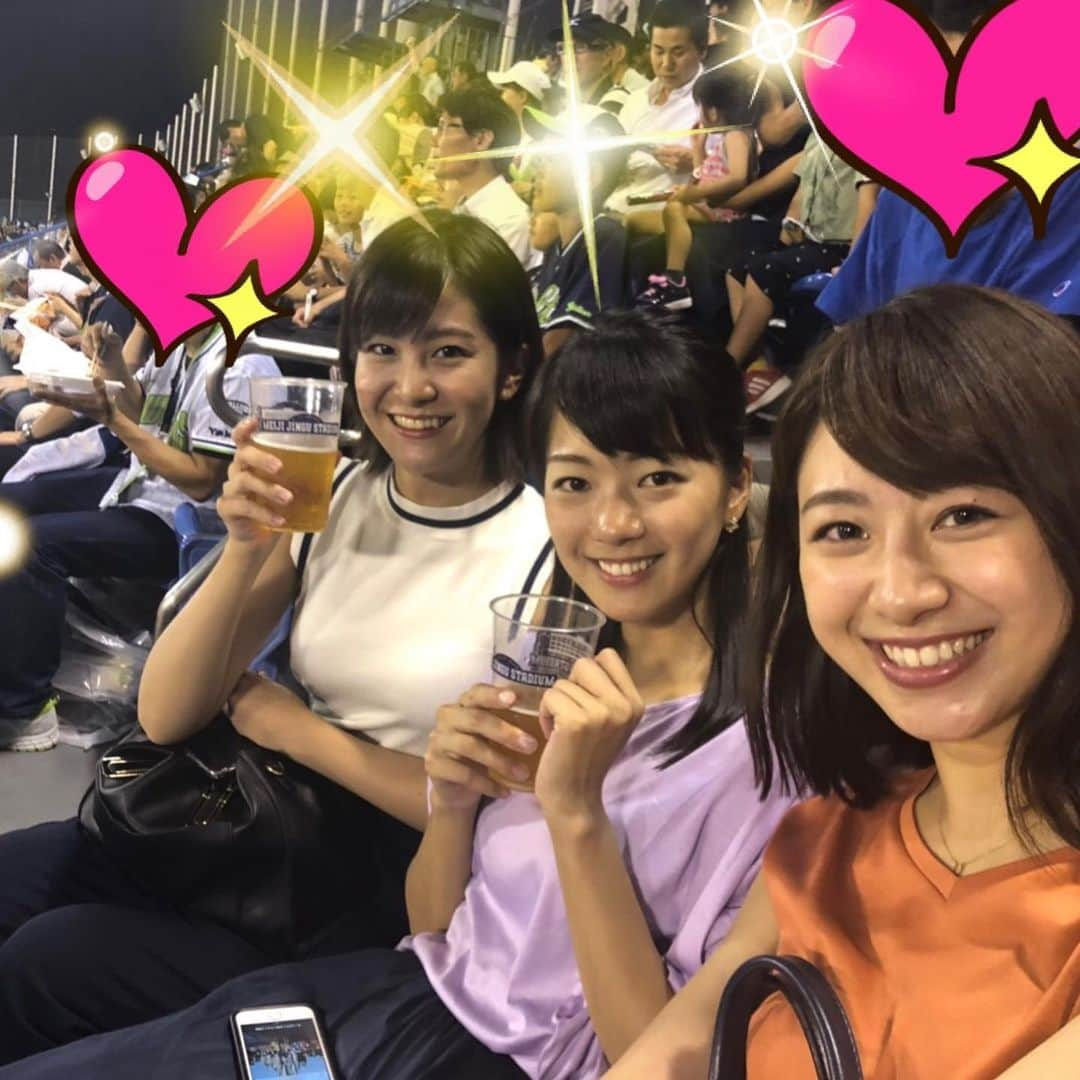 紀真耶さんのインスタグラム写真 - (紀真耶Instagram)「#ほっこり シリーズ みさきさんと美桜ちゃんと野球観戦⚾️ 久しぶりの野球はとっても楽しかったですよー(^^) 花火も見られて、みさきさんが優しくて、美桜ちゃんは愉快で、幸せいっぱいの夜になりました！ ☆ ☆ #神宮球場#野球#ナイター#スポーツ観戦#テレビ朝日#スーパーjチャンネル#アナウンサー#林美沙希 アナ#林美桜 アナ#紀真耶」8月10日 11時24分 - maya0kino