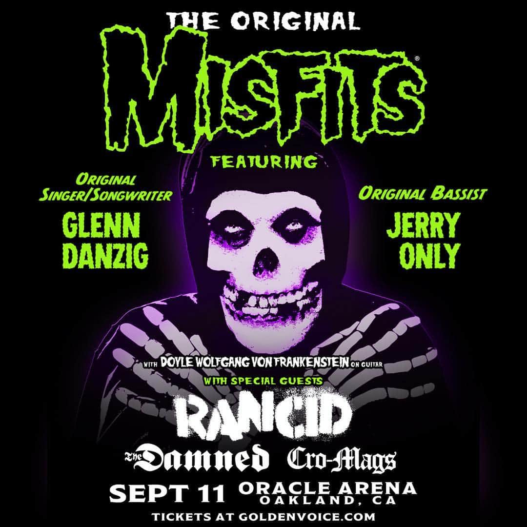 Rancidさんのインスタグラム写真 - (RancidInstagram)「We’re excited for this one with @officialmisfits, @eternally_damned and Cro-Mags at the @oraclearena in the Bay Area September 11.」8月10日 4時15分 - rancid