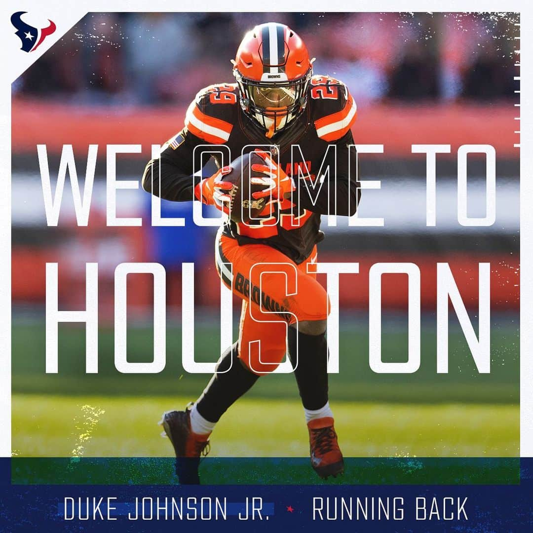 ヒューストン・テキサンズさんのインスタグラム写真 - (ヒューストン・テキサンズInstagram)「The #Texans have acquired RB Duke Johnson Jr. from the Browns in exchange for a conditional 2020 draft pick. Welcome to Houston, @dukejohnson__!」8月10日 5時48分 - houstontexans