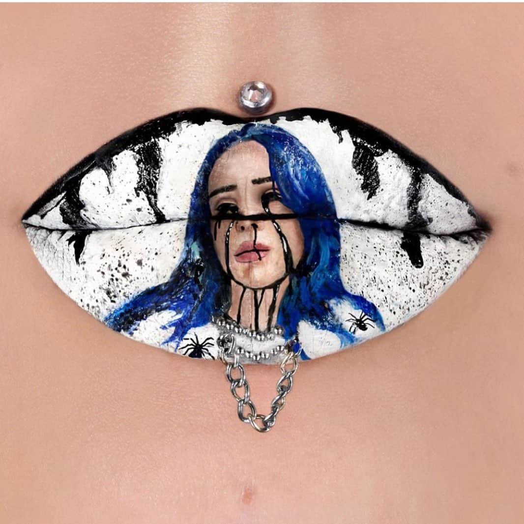 Jeffree Star Cosmeticsさんのインスタグラム写真 - (Jeffree Star CosmeticsInstagram)「I’m the bad guy .. DUHHH😍 @missjazminad created these #BillieEilish inspired lips using our velour lipsticks in the shades #DRUGLORD & #IMNUDE 💋 #jeffreestarcosmetics」8月10日 6時00分 - jeffreestarcosmetics
