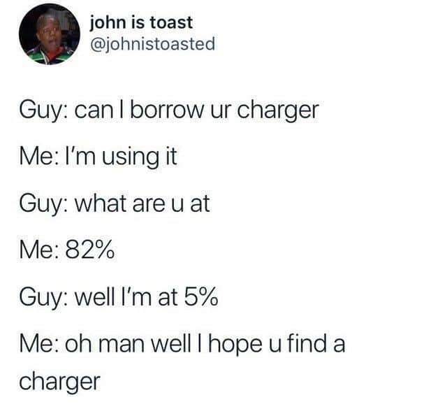 9GAGさんのインスタグラム写真 - (9GAGInstagram)「You're not getting it until my phone reaches 100%⠀ By johnistoasted | TW⠀ -⠀ #phone #charger #9gag」8月10日 8時28分 - 9gag