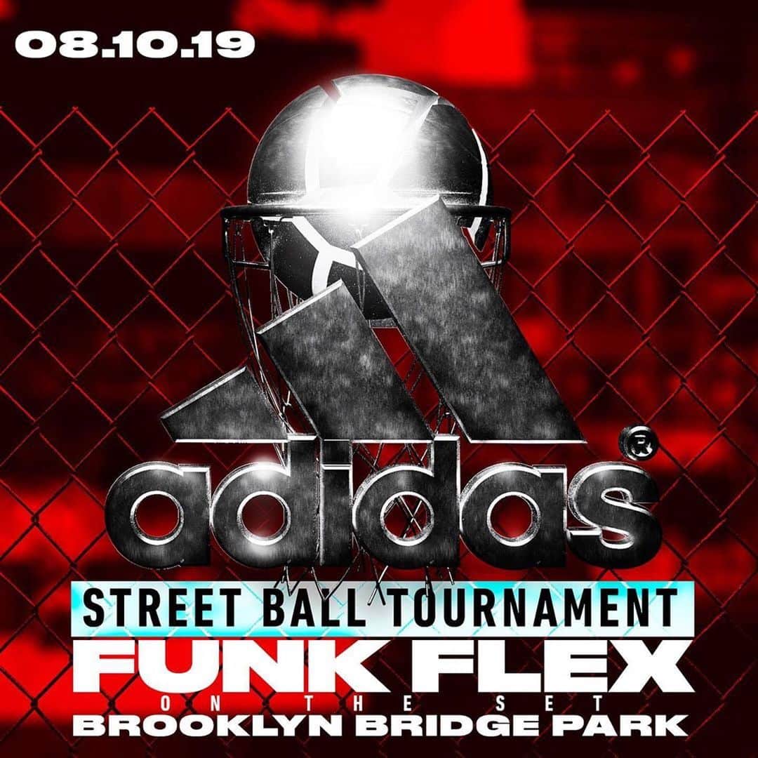 ファンクマスター・フレックスのインスタグラム：「TODAY : It’s not gonna stop! FunkFlex on the set! #Adidas Street Ball Tournament! @litdigitaldjs 4-6pm!」
