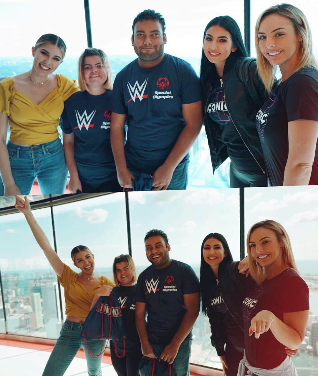 キャシー・ケリーのインスタグラム：「also LOVED hanging out with @specialolympics athletes kristen & antik this morning on top of the @cntower. kristen’s advice for us before our edge walk was “make sure to not fall off”」