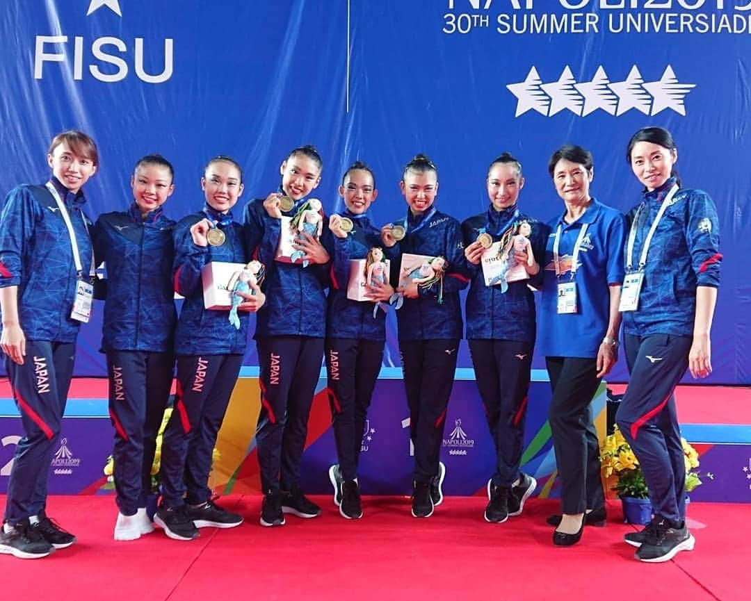 日本体操協会さんのインスタグラム写真 - (日本体操協会Instagram)「2019ユニバーシアード競技大会・新体操では3つの🥉メダルを獲得しました^^ 応援有難うございました!! >>> #ナポリユニバーシアード #新体操 #rhythmicgymnastics #柴山瑠莉子 #武庫川女子大学 #川田弥佑 #塚原青 #岸本美鈴 #圓山芽生 #山脇陽菜」7月17日 13時21分 - gymnasticsjapan