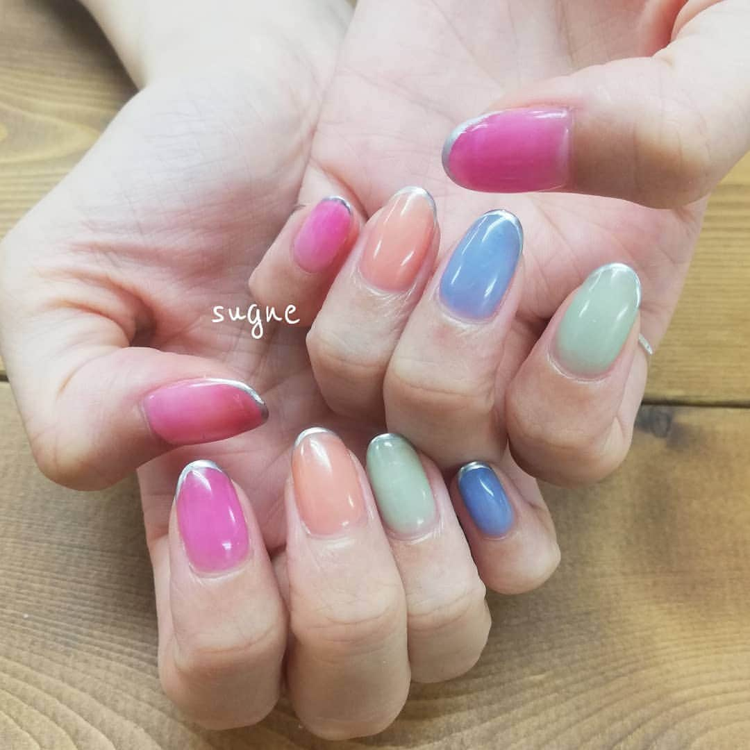 ネイル アイ サロン スグネさんのインスタグラム写真 - (ネイル アイ サロン スグネInstagram)「持ち込みデザイン💅🏻 シンプルでうるツヤな可愛いネイルでした🤗 (カラーはミックスして作ってます)  #ネイル#ジェルネイル #nail#nailart#gelnail#ショートネイル#カジュアルネイル#クリアカラーネイル#シンプルネイル#スキニーフレンチ#夏ネイル#高田馬場#sugnemio」7月17日 14時19分 - naileyesalonsugne