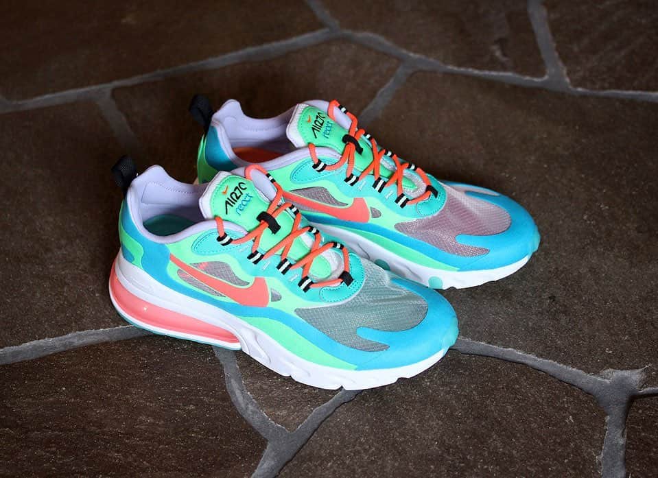 のインスタグラム：「2019 .7 .19 (fri) in store ■NIKE WMNS AIR MAX 270 REACT COLOR : ELECTRO GREEN×FLASH CRIMSON SIZE : 26.0cm - 29.0cm PRICE : ¥15,000 (+TAX) ・ #a_and_s #NIKE #NIKEAIRMAX #NIKEAIRMAX270 #NIKEAIRMAX270REACT #NIKEWMNSAIRMAX270REACT」