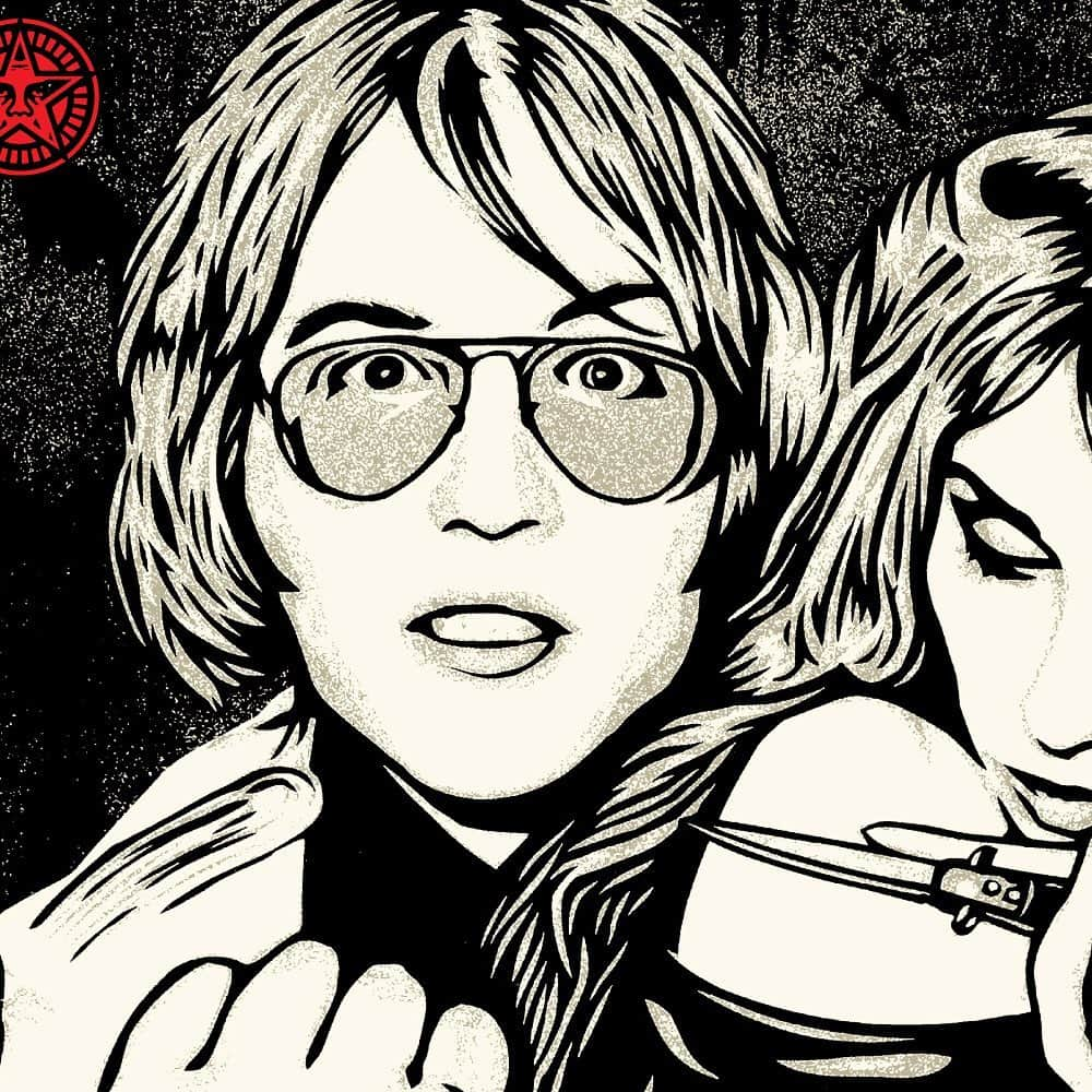 Shepard Faireyさんのインスタグラム写真 - (Shepard FaireyInstagram)「Today marks what would have been Ron Asheton's 71st birthday, in celebration we are revealing a sneak peek of @NiagaraDetroit and @ObeyGiant's upcoming collaborative releases coming to @1xRUN.⁠⠀ ⠀⠀⠀⠀⠀⠀⠀⠀⠀⁣⠀⁣⠀⠀⠀⁠⠀⁠⠀ "Any day is a good day that pays tribute to Ron's contributions. Thank you, Shepard. Ron would bestow onto you, as he would say, "A hearty handshake." - Niagara @niagaradetroit⁠⠀ ⠀⠀⠀⠀⠀⠀⠀⠀⠀⁣⠀⁣⠀⠀⠀⁠⠀⁠⠀ So stick with me on this…The Sex Pistols were the gateway drug for a lot of good things for me (or bad depending who you ask) including my discovery of the Stooges, because the Sex Pistols covered the Stooges song “No Fun." The Stooges made a lot of my favorite music, so of course I’m a huge fan of their guitarist Ron Asheton. I’ve also been a big fan since the ’90s of the artist Niagara who makes very stylish, pop-noir paintings with a dark sense of humor and sly wit. What I did not know until maybe 15 years ago, is that Ron Asheton and Niagara, both hailing from Detroit, were romantically and musically entangled! They played together in Destroy All Monsters and Dark Carnival… both great post-Stooges bands. I’ve become friends with Niagara, so we decided to collaborate by both making Ron and Niagara portrait art, which we’d then hand over to the other to enhance/destroy as they saw fit. Today is Ron’s birthday, so we thought we’d share an in-progress tease of the print collaborations to come. Bonnie and Clyde were lightweights…Niagara and Ron...the real deal! - Shepard⁠⠀ ⠀⠀⠀⠀⠀⠀⠀⠀⠀⁣⠀⁣⠀⠀⠀⁠⠀⁠⠀ This collaborative edition will be released with Detroit's @1xRUN and we will reveal the full details on these very special editions shortly, if you want to sign up for early access head to the link in bio to sign up.⁠⠀ ⠀⠀⠀⠀⠀⠀⠀⠀⠀⁣⠀⁣⠀⠀⠀⁠⠀⁠⠀ #ronasheton #niagara #shepardfairey #1xrun #detroit ⁠⠀」7月18日 3時59分 - obeygiant