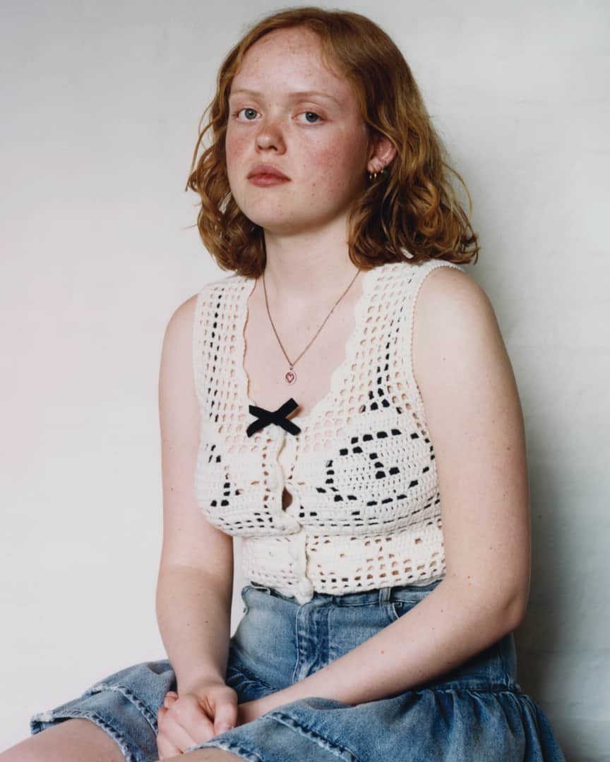 Miu Miuさんのインスタグラム写真 - (Miu MiuInstagram)「Miu Miu Portraits by @Julie_Greve & @LottaVolkova.  Girls photographed just as they are, but in #MiuMiu clothes.  Oline wears a crochet top and a denim skirt.」7月18日 4時30分 - miumiu