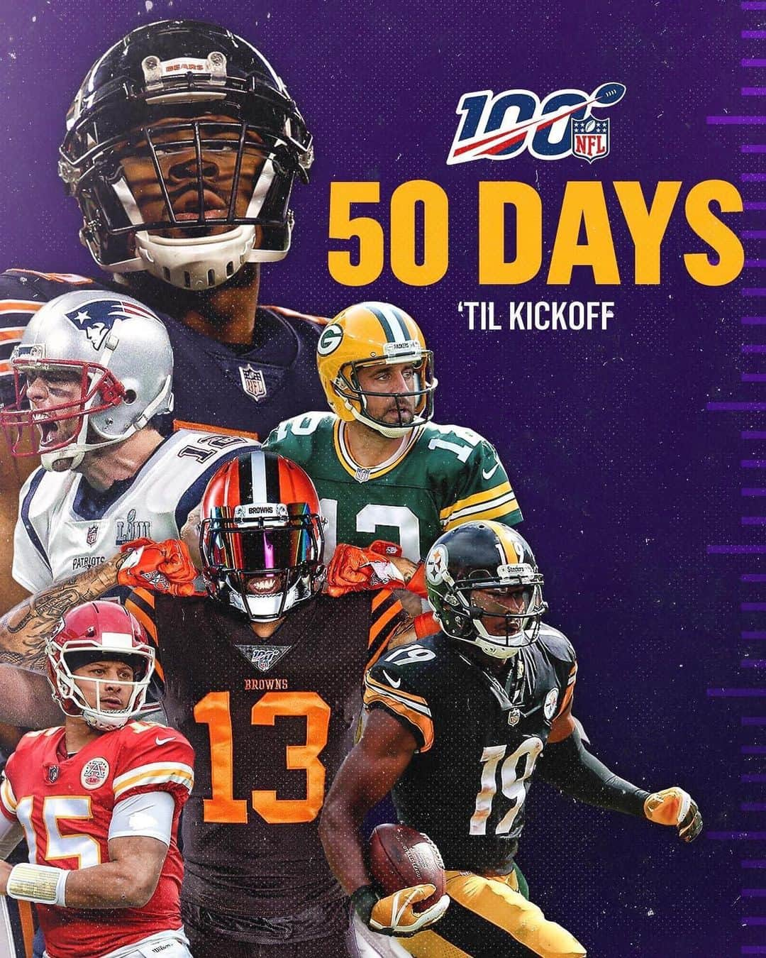 NFLさんのインスタグラム写真 - (NFLInstagram)「50 days until our 100th season. 🙌 #NFL100」7月17日 21時12分 - nfl