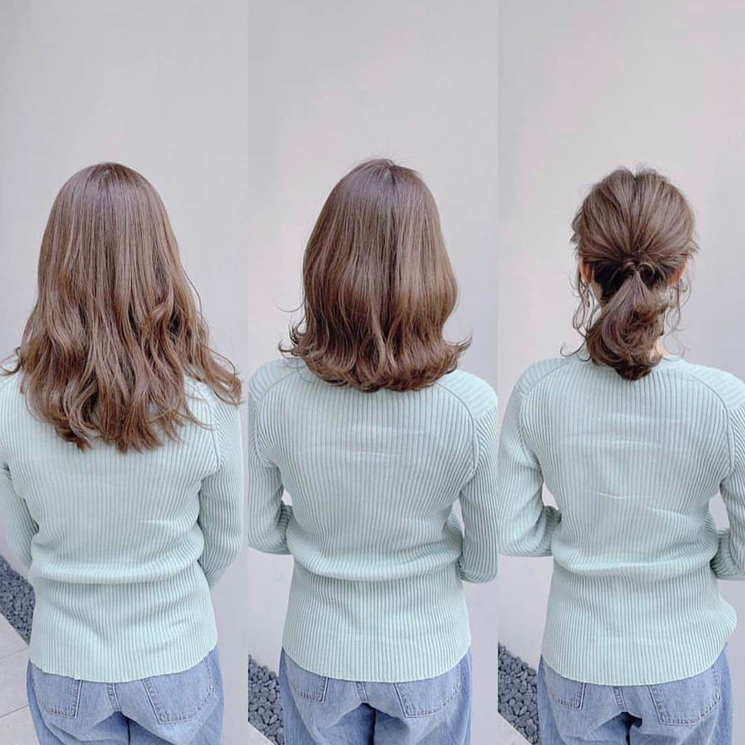 前田渉さんのインスタグラム写真 - (前田渉Instagram)「. . . 劇的Before→After→Arrange . . . Cut:毛先を10cmほど切り 巻いて鎖骨ラインのミディアムに😁👍🏻前髪は僕の代名詞・シースルーパッツンに✂︎ Arrange:ゴム2本で出来ちゃう こなれ感わたポニー💫✨ . . 夏ですね🌸 バッサリ切る人が続出しておりす！ 僕にお任せください😁👍🏻✨ . . . #わたるマジック #わたるフィルター #hair #cachecache #cachecacheomotesando #BeforeAfterArrange #美容師 #イメチェン #クリーミーココア #ヘアアレンジ #表参道 #カット #簡単アレンジ #似合わせカット #くるりんぱ #シースルーバング #セルフアレンジ #こなれ感 #透明感 #バッサリカット #わたアレンジ #シースルーパッツン #劇的ビフォーアフター #大人可愛い #ねじりアレンジ #わたポニー #美容室 #美容院 #ポニーテールアレンジ #ポニーテール」7月17日 21時13分 - wataru_magic