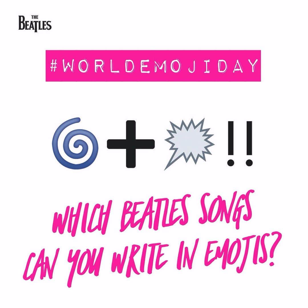 The Beatlesさんのインスタグラム写真 - (The BeatlesInstagram)「It's #WorldEmojiDay! Can you figure out which Beatles song we've written here in emojis? Once you have, we want to see your emoji #Beatles song titles!」7月17日 23時05分 - thebeatles