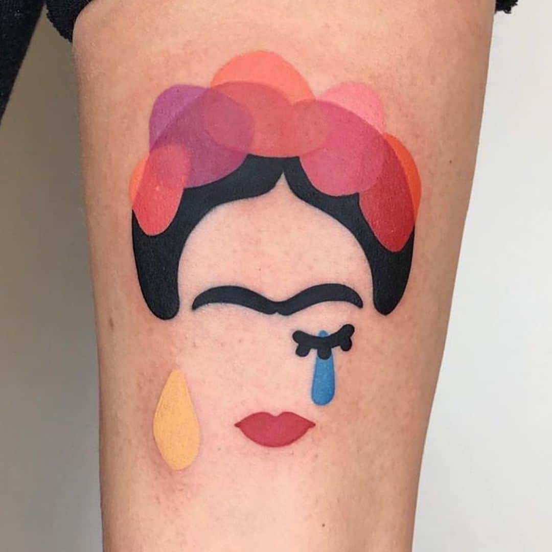 Grace Bonneyのインスタグラム：「Love this Frida tattoo so much. Tattoo by @mambotattooer 🎨」