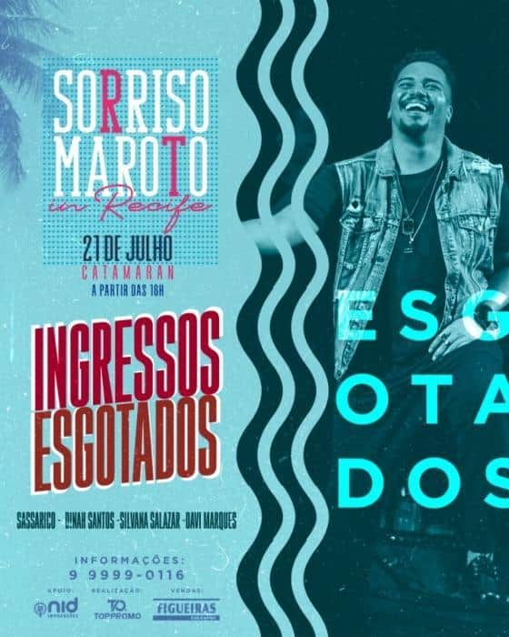 Sorriso Marotoのインスタグラム：「Alô, Recifeeeee! Assim vocês nos matam de tanta alegria! 😍 Os ingressos pro show deste domingo no #Catamaran estão ESGOTADOS!!!!! 😃🙌🏾 MUITO OBRIGADO a todos vocês 😍 Vai ser um show HISTÓRICO! Vocês não perdem por esperar! 😉👊🏿 #AoCuboAoVivoEmCores #SorrisoMarotoEmRecife #IngressosEsgotados」