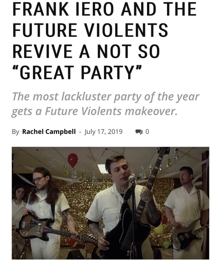 Alternative Pressさんのインスタグラム写真 - (Alternative PressInstagram)「WATCH: @frankieromustdie And The Future Violents try to get the “Great Party” started (literally) 🎉⁠ LINK IN BIO TO WATCH⁠ .⁠ .⁠ .⁠ #frankiero #frankieroandthefutureviolents #fiatfv #barriers #greatparty #alternativepress #altpress」7月18日 0時10分 - altpress
