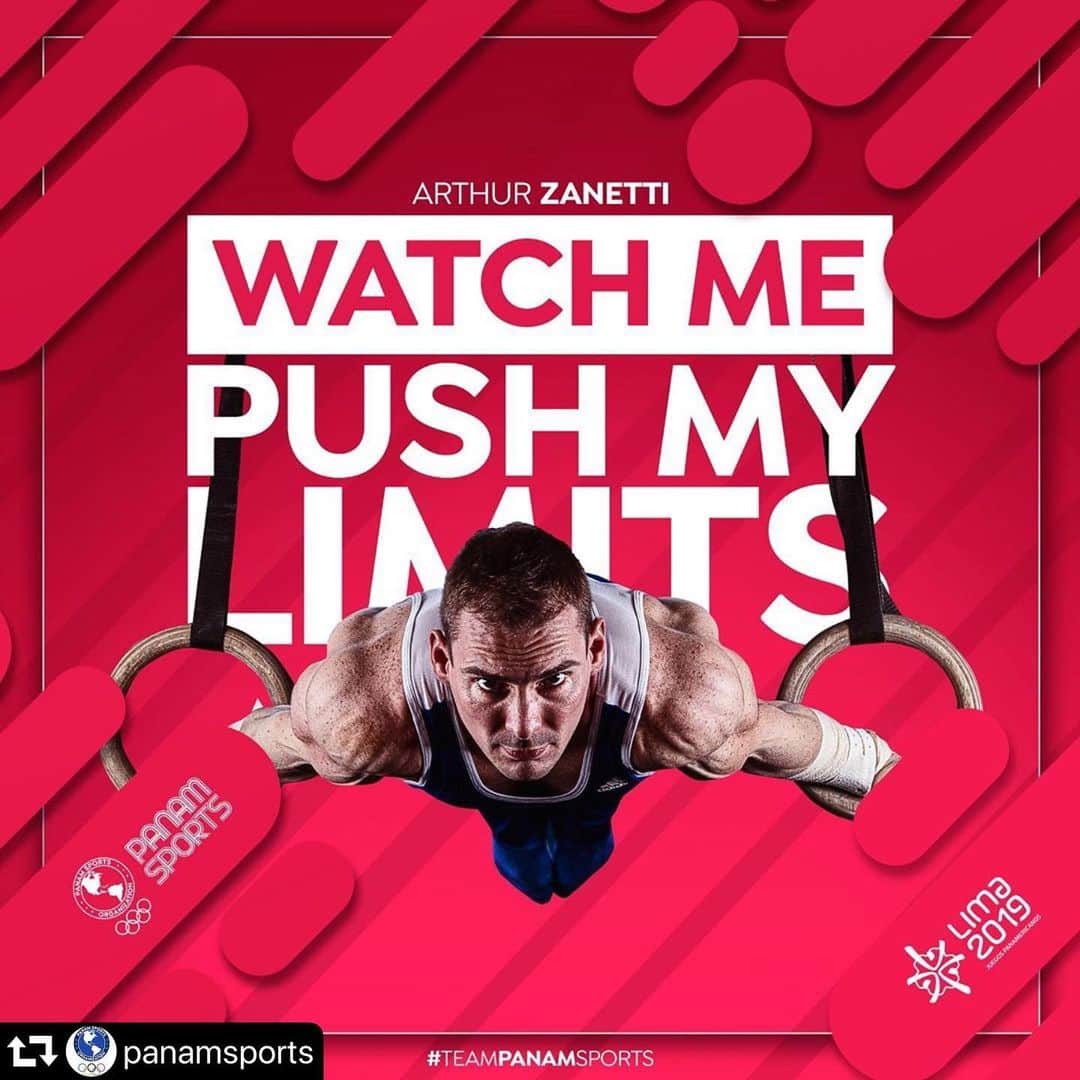 のインスタグラム：「#repost @panamsports ・・・ #TeamPanamSports Ambassador Arthur Zanetti 🇧🇷 knows that limita only exist in the mind, especially with guns like his! 💪🏻💪🏻 Watch Arthur push his limits even further at the Lima 2019 Pan American Games! . . . . . #teampanamsports #juegospanamericanos2019 #panamgames #lima2019 #arthurzanetti #watchmepushmylimits #watchme #gymnastics #athletelife #highperformance #pushyourlimits #pushyourself #inspirationquotes #brazilian #brazilianathlete #brazil @lima2019juegos @espndeportes #jugamostodos #letsallplay @timebrasil @comissao.atletas」