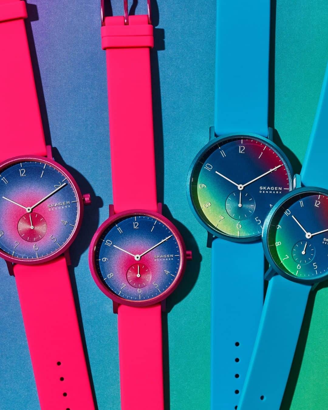 のインスタグラム：「To dye for! Introducing our Limited Edition Tie-Dye watches. Shop now via our link in bio. #SKAGENincolor. . . . . #tiedye #tiedyefashion #neon #neonlife #watchesofinstagram #newarrival #limitededition」