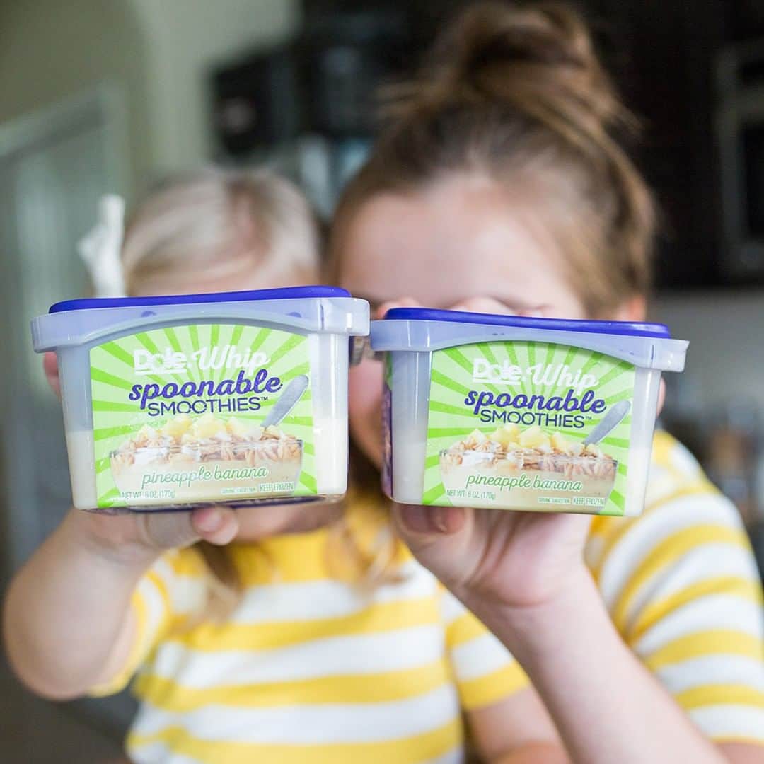 Dole Packaged Foods（ドール）のインスタグラム：「We couldn’t think of a better way to celebrate the summer ☀️ than with our Dole Whip inspired Spoonable Smoothies - we’ll cheers to that!」