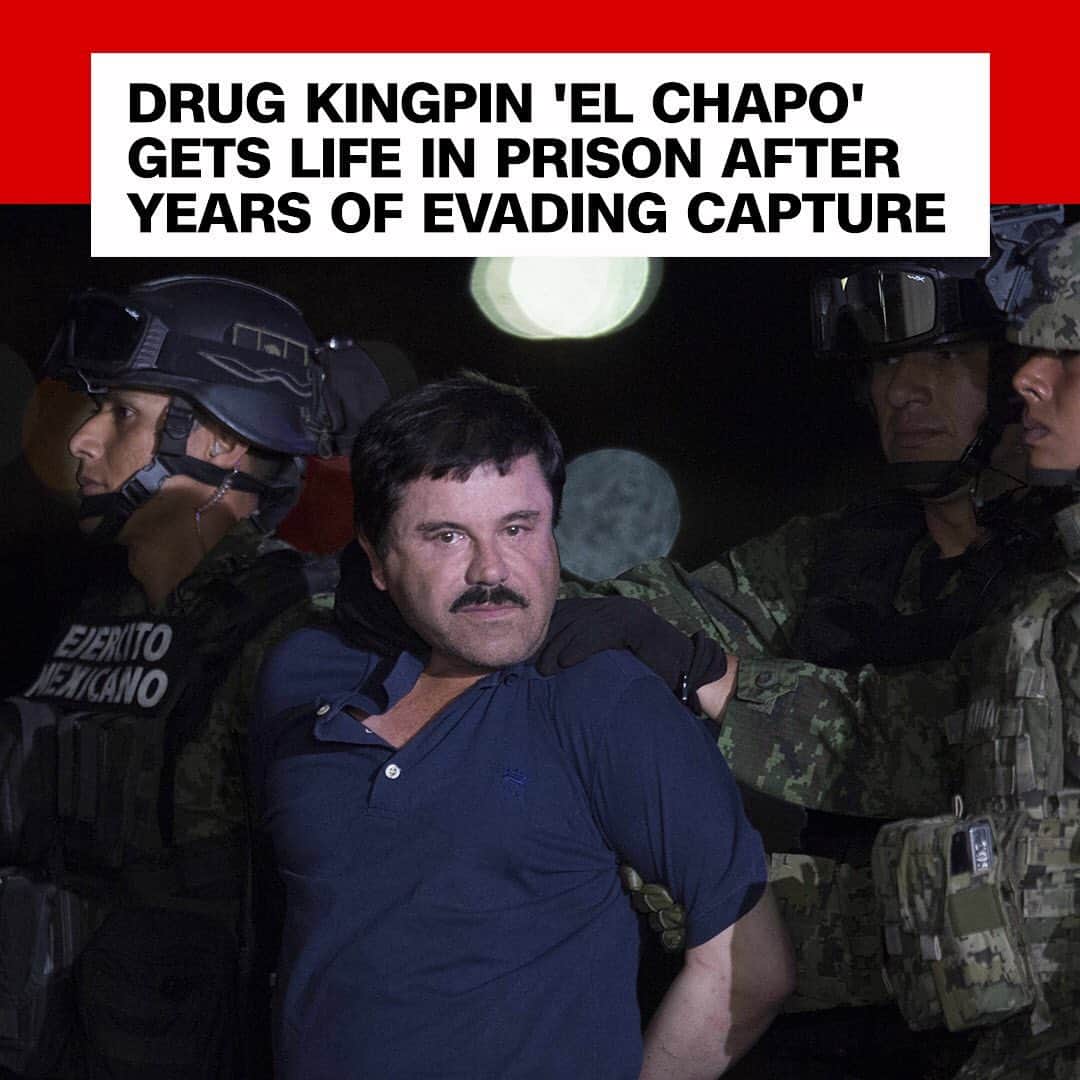 CNNさんのインスタグラム写真 - (CNNInstagram)「Joaquin "El Chapo" Guzman, the drug lord who notoriously escaped prison twice in Mexico, has been sentenced in the US to life in prison plus an extra 30 years. Prosecutors described Guzman, 62, as a “ruthless and bloodthirsty leader” of the violent Sinaloa cartel. He was convicted in February of several criminal charges, including drug trafficking and engaging in a continuing criminal enterprise. (📸: Miguel Tovar/Getty Images)」7月18日 1時55分 - cnn