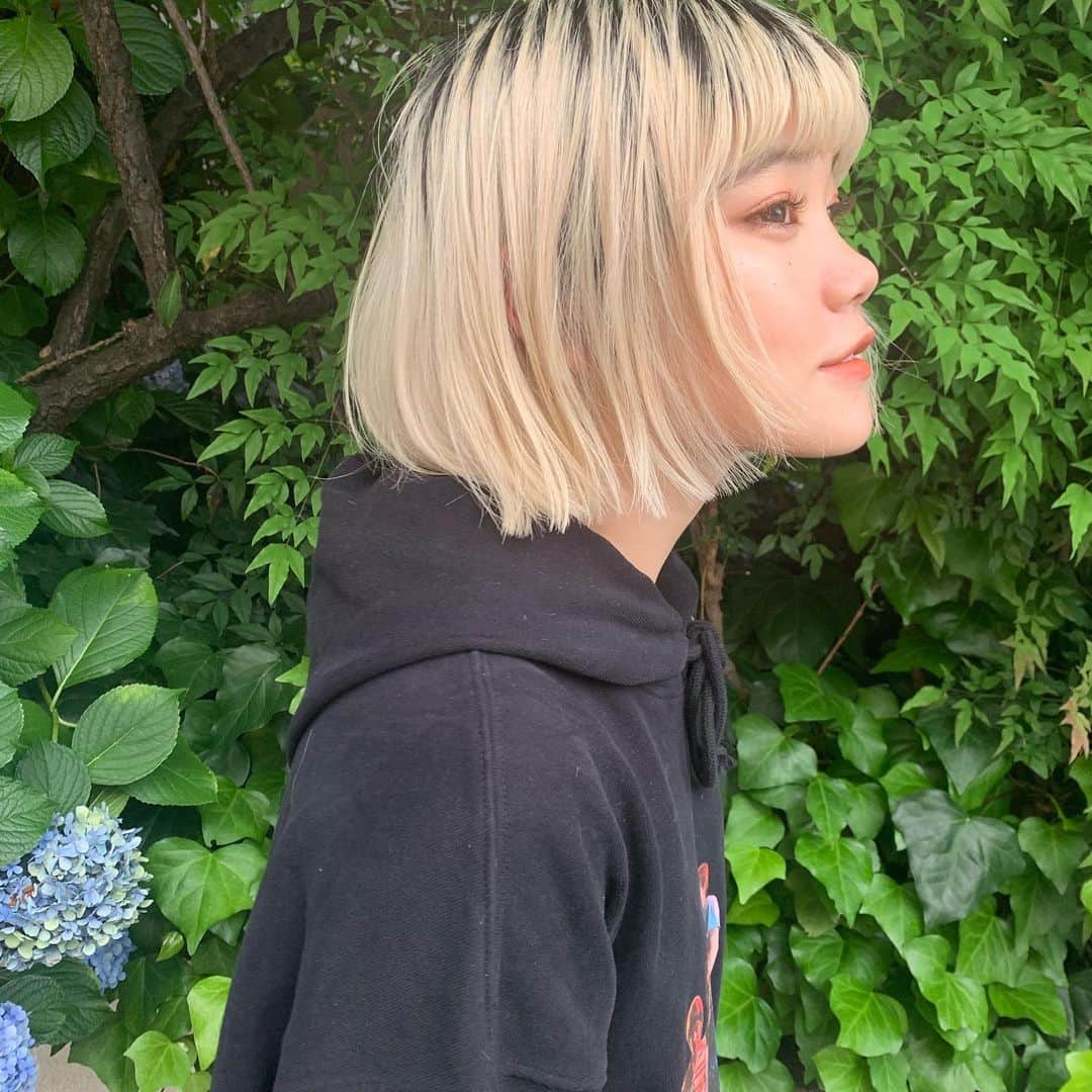 高橋有紀のインスタグラム：「#チッチ の自主企画フェスの前にバツっとボブにしていたのです☺︎ ライブもめちゃくちゃかっこよかった！！ インスタみて #BiSH 好きになったと声をかけれて嬉しかった〜 チッチの歌声にハマる人がさらに増えますように！ライブで私のお客さんに良く会うの嬉しい笑 #セントチヒロチッチ  #カラーはわざとだよ。根元黒いのかっこいい #lysa_yuki」