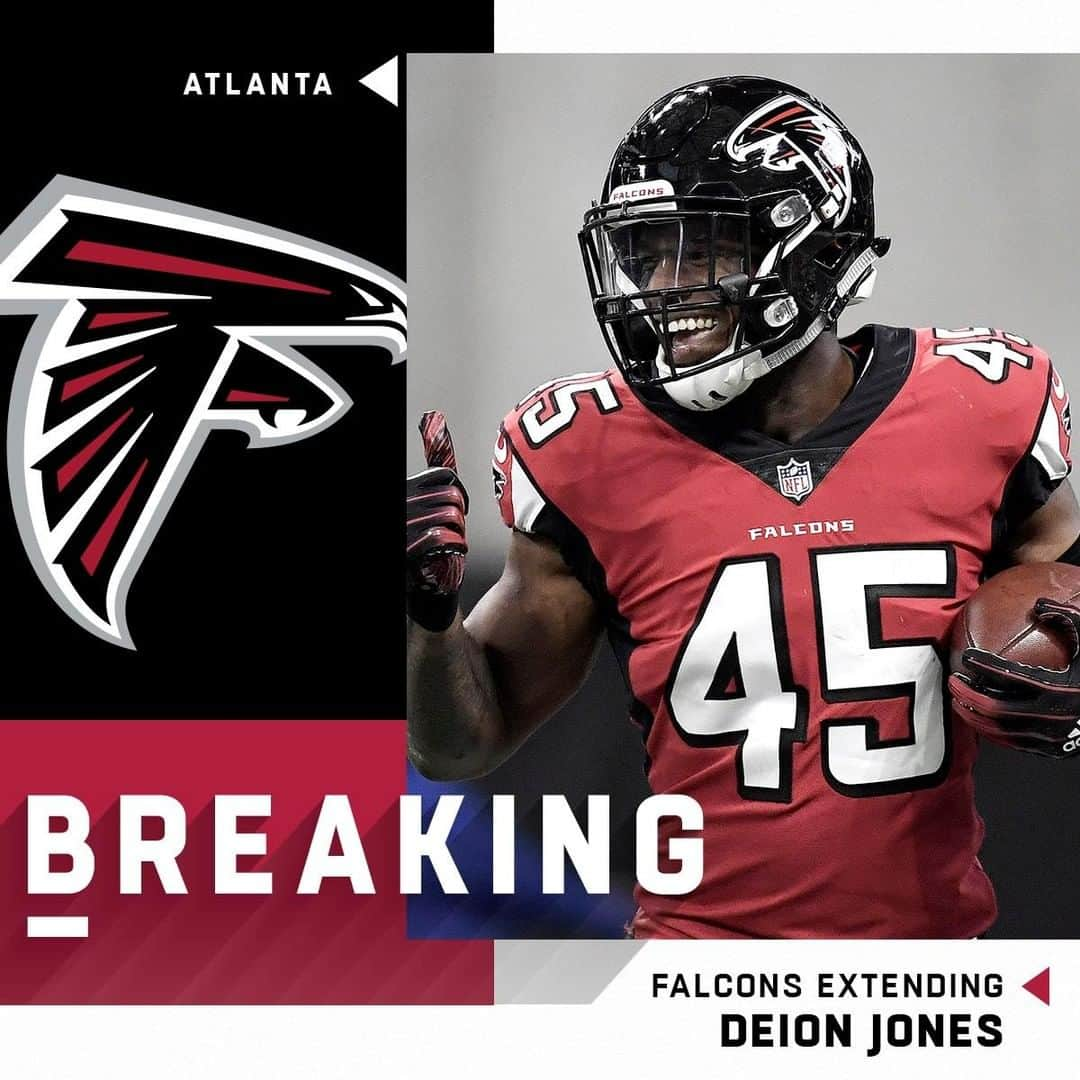 NFLさんのインスタグラム写真 - (NFLInstagram)「Done deal. The @atlantafalcons and LB Deion Jones (@debo) agree on 4-year, $57 million extension ($34 million guaranteed). (via @Rapsheet) 📷: Danny Karnik/AP」7月18日 6時35分 - nfl