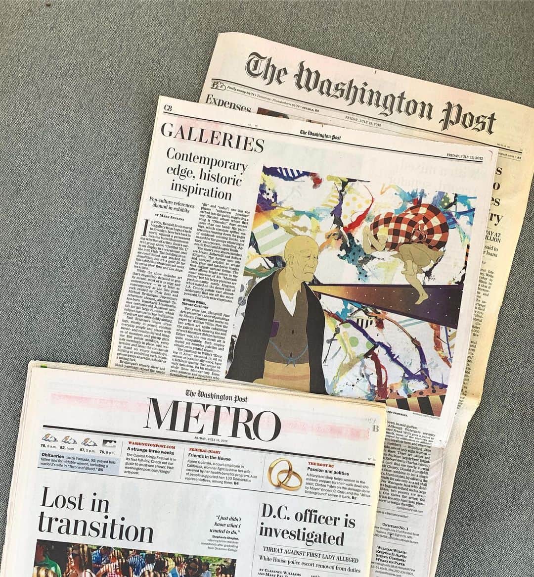 松山智一のインスタグラム：「Flipping thru some old archives for something upcoming . #2012  #WashingtonPost  昔の資料をとある案件で掘り返してる#ワシントンポスト紙」