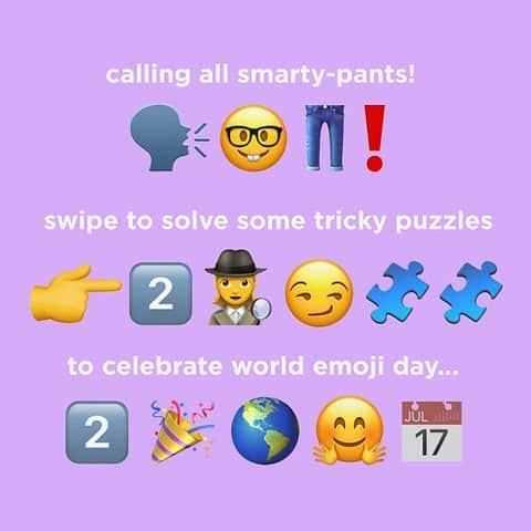 Tarte Cosmeticsさんのインスタグラム写真 - (Tarte CosmeticsInstagram)「Ending #WorldEmojiDay with some emoji talk 😉 Comment below the answer to your favorite picture puzzle! 🧩 SWIPE RIGHT TO DECODE THEM ALL 👉 #tartetalk」7月18日 11時29分 - tartecosmetics