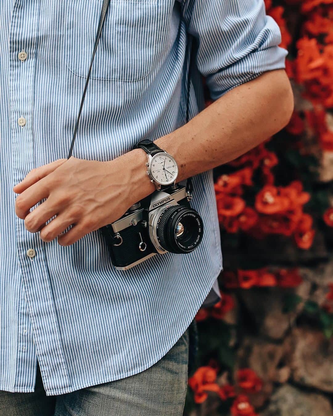 IWCさんのインスタグラム写真 - (IWCInstagram)「Bring your next vacation into focus with the Portugieser Chronograph (Ref. IW371446) - a timepiece as photogenic as its stylish wearer. #IWCPortugieser 📸 @the_adventuresofus」7月18日 22時39分 - iwcwatches