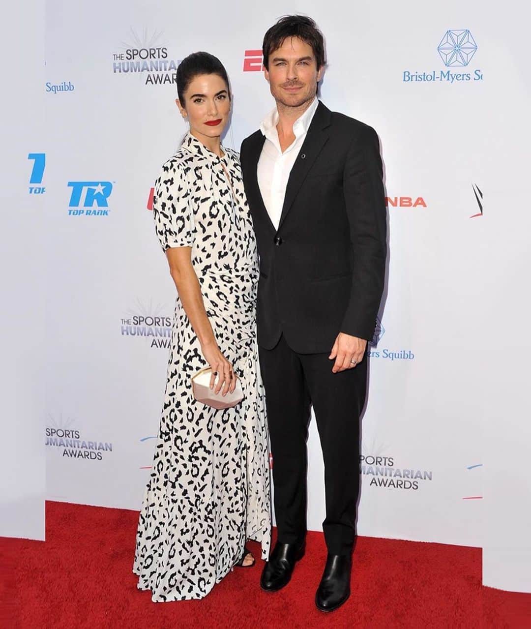 SELF PORTRAITさんのインスタグラム写真 - (SELF PORTRAITInstagram)「@nikkireed wore our LEOPARD PRINTED CREPE MAXI DRESS attend the Sports Humanitarian Award with her husband @iansomerhalder」7月18日 23時12分 - mrselfportrait