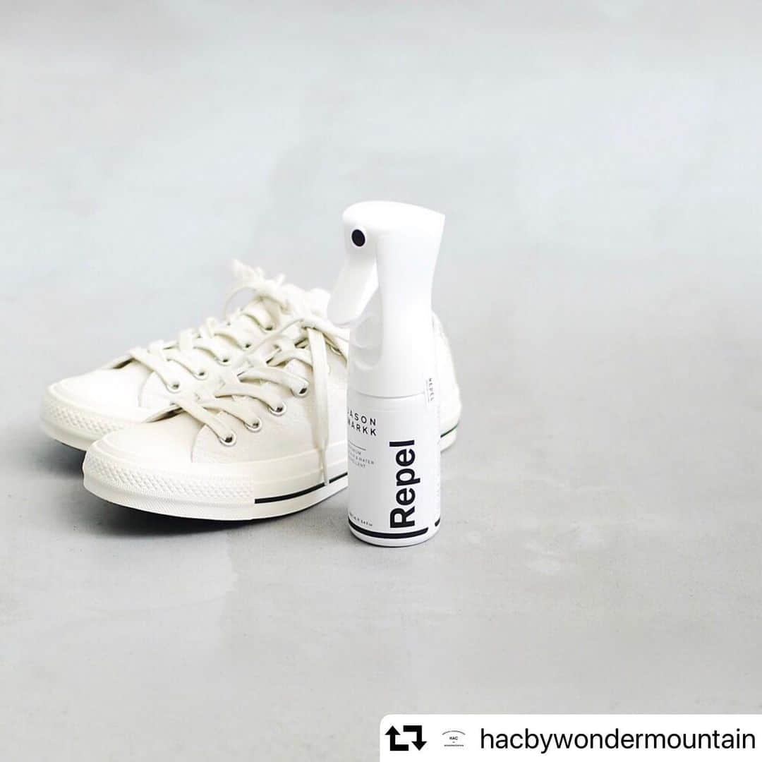 wonder_mountain_irieさんのインスタグラム写真 - (wonder_mountain_irieInstagram)「#repost @hacbywondermountain ・・・ _ JASON MARKK / ジェイソンマーク "REPEL SPRAY" ¥2,160- _ シューズ専用の防水スプレーです。 キャンバス、ゴム、スウェード素材にもお使いいただけます。 _ 〈online store / @digital_mountain〉 http://www.digital-mountain.net/shopdetail/000000005296/ _ 【オンラインストア#DigitalMountain へのご注文】 *24時間注文受付 *1万円以上ご購入で送料無料 tel：084-983-2740 _ We can send your order overseas. Accepted payment method is by PayPal or credit card only. (AMEX is not accepted)  Ordering procedure details can be found here. >> http://www.digital-mountain.net/smartphone/page9.html _ blog > http://hac.digital-mountain.info _ #HACbyWONDERMOUNTAIN 広島県福山市明治町2-5 2階 JR 「#福山駅」より徒歩15分 (11:00 - 19:00 火曜定休) _ #ワンダーマウンテン #japan #hiroshima #福山 #尾道 #倉敷 #鞆の浦 近く _ 系列店：#WonderMountain @wonder_mountain_irie _ #JASONMARKK #ジェイソンマーク _ shoes → #MHL. × #CONVERSE ¥16,200-」7月18日 14時58分 - wonder_mountain_