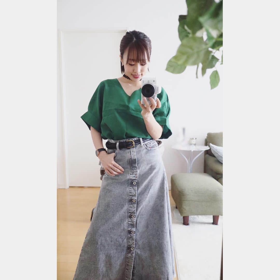 DJ YURiAさんのインスタグラム写真 - (DJ YURiAInstagram)「Long skirt👗 ﻿ ﻿ ﻿ ﻿ ﻿#skirt #jeans #denim #ootd﻿ #ママコーデ」7月18日 15時13分 - djyuria