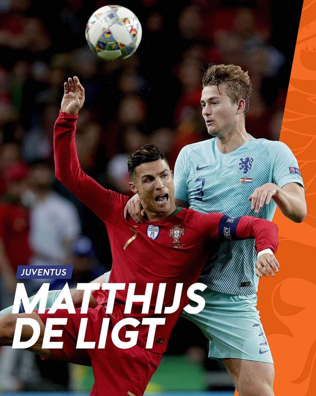 サッカー オランダ代表チームさんのインスタグラム写真 - (サッカー オランダ代表チームInstagram)「Gefeliciteerd en veel succes bij @juventus, Matthijs! 🦁」7月18日 15時55分 - onsoranje