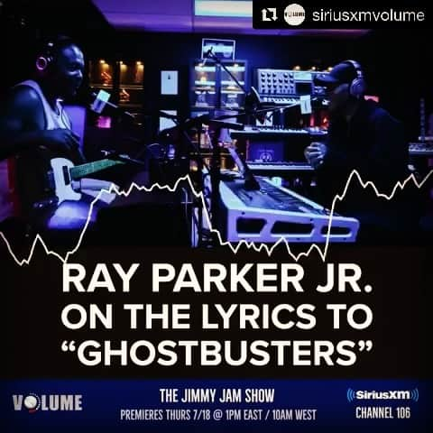 ジミー・ジャムのインスタグラム：「Enjoyed spending time with a true encyclopedia of music history. You may know #ghostbusters but you may not know this man had a career that included working with #marvingaye #steviewonder #rollingstones #chakakhan #rufus #barrywhite #hollanddozierholland and many more while still a teenager. And that’s before introducing #prince to the concept of a home studio and picking out the soundboard that eventually was used to record #morrisday and #thetime debut album 🤯 Do yourself a favor and listen on a new episode of #thejimmyjamshow premiering today at 1pm East/10am West on @siriusxm #Repost @siriusxmvolume with @get_repost ・・・ On a brand-new episode of THE JIMMY JAM SHOW, @flytetymejam talks with @rayparkerjr about everything, from Stevie Wonder to Ghostbusters ... airs TODAY at 1PM East / 10AM West #VOLUME on @siriusxm *also, check out a @pandora playlist of music from the show (copy & paste this url): pdora.co/32tddqq #thejimmyjamshow #jimmyjam #rayparkerjr #siriusxm #siriusxmvolume #ghostbusters #motown #arista #clivedavis #raydio」