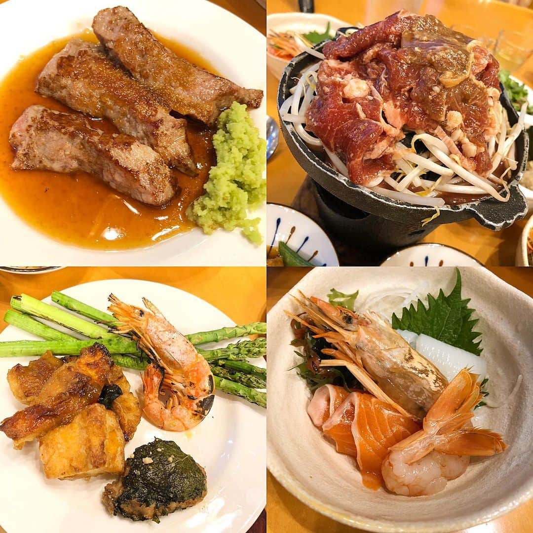 のインスタグラム：「母上様と洞爺湖の湖畔亭に宿泊。  夕飯のバイキングはお肉フェア！ ステーキやら豚の角煮やら肉食女子の血が騒ぐメニュー(*′ω′)b  #洞爺湖畔亭  #洞爺湖 #母娘旅 #ヒンナヒンナ  #夜は花火が見れるのだ #母上様大満足 #露天風呂も最高 #お部屋でのんびりテレビ見たりお土産撮影したり仕事もしたり笑 #朝食バイキングは勿論漫画盛りご飯 #朝から美味しい豚丼の実演 #今度は連泊したい」