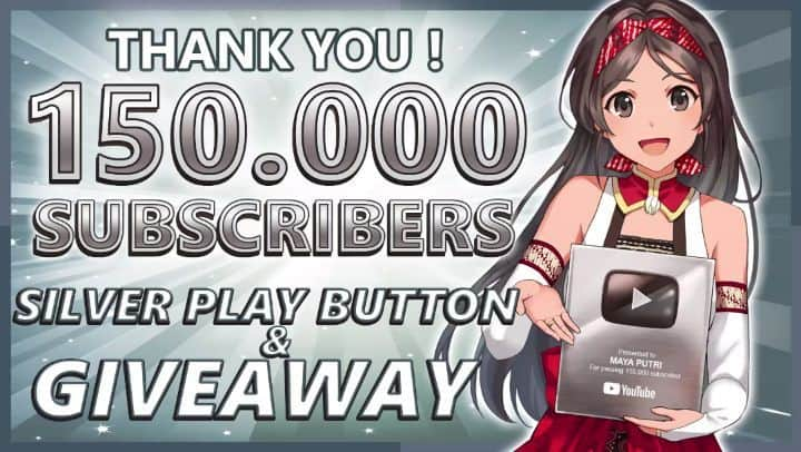 マヤ・プトゥリのインスタグラム：「❤ THANK YOU! 150k subscribers reached! Thank you all for taking me here😭✨ I did silver play button unboxing and giveaway!! . Please check my YouTube channel ٩(๑❛ᴗ❛๑)۶  #mayaputri150k #mayaputri #halomaya #vtuber #virtualyoutuber #indonesia #youtuber #maya #silverplaybutton #youtube #giveaway」