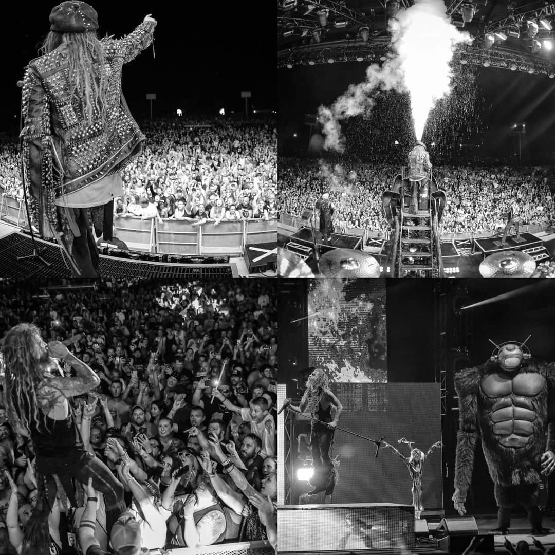 ロブ・ゾンビのインスタグラム：「A hot night in Kansas was had by all. #robzombie #kansas #twinsofeviltour2019 photos by @rob_fenn」