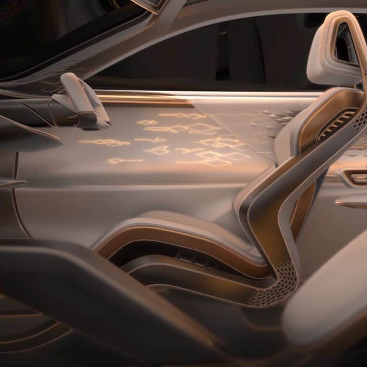のインスタグラム：「We see light as a wellness-enriching material. The #BentleyEXP100GT’s glass roof harvests natural light and redistributes it throughout the interior space to enhance every journey. Discover more through link in bio. #Bentley100Years.」