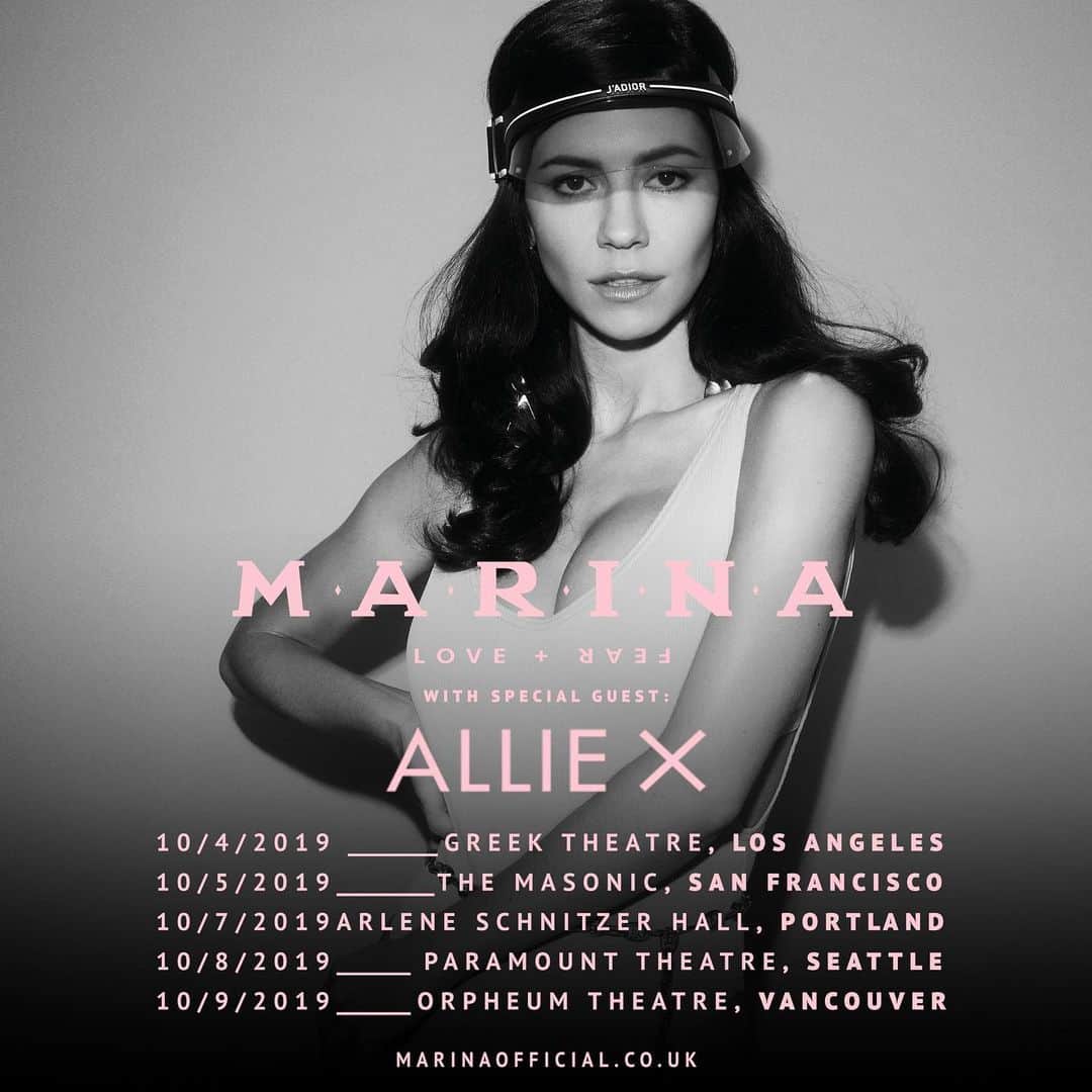 アリー・エックスさんのインスタグラム写真 - (アリー・エックスInstagram)「SURPRISE! Touring Europe AND the US with @marinadiamandis ... pinch me 😵😵 swipe ➡️ to see dates!」7月19日 1時59分 - alliex
