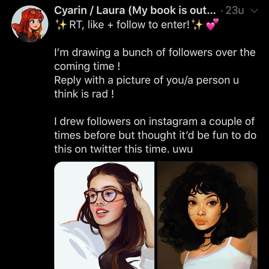 Laura Brouwersさんのインスタグラム写真 - (Laura BrouwersInstagram)「First drawing of a twitter follower ✨(I’m doing a thing where I’m drawing people for a while there so u can still enter, I’ll put the link in my stories) So many gorgeous people sent their photos picking them is hard but I’m super happy with how this turned out!! I’ve been really busy with art but I’m so motivated and energized, and it’s keeping me busy while my physical health isn’t 100% haha.」7月19日 3時00分 - cyarine