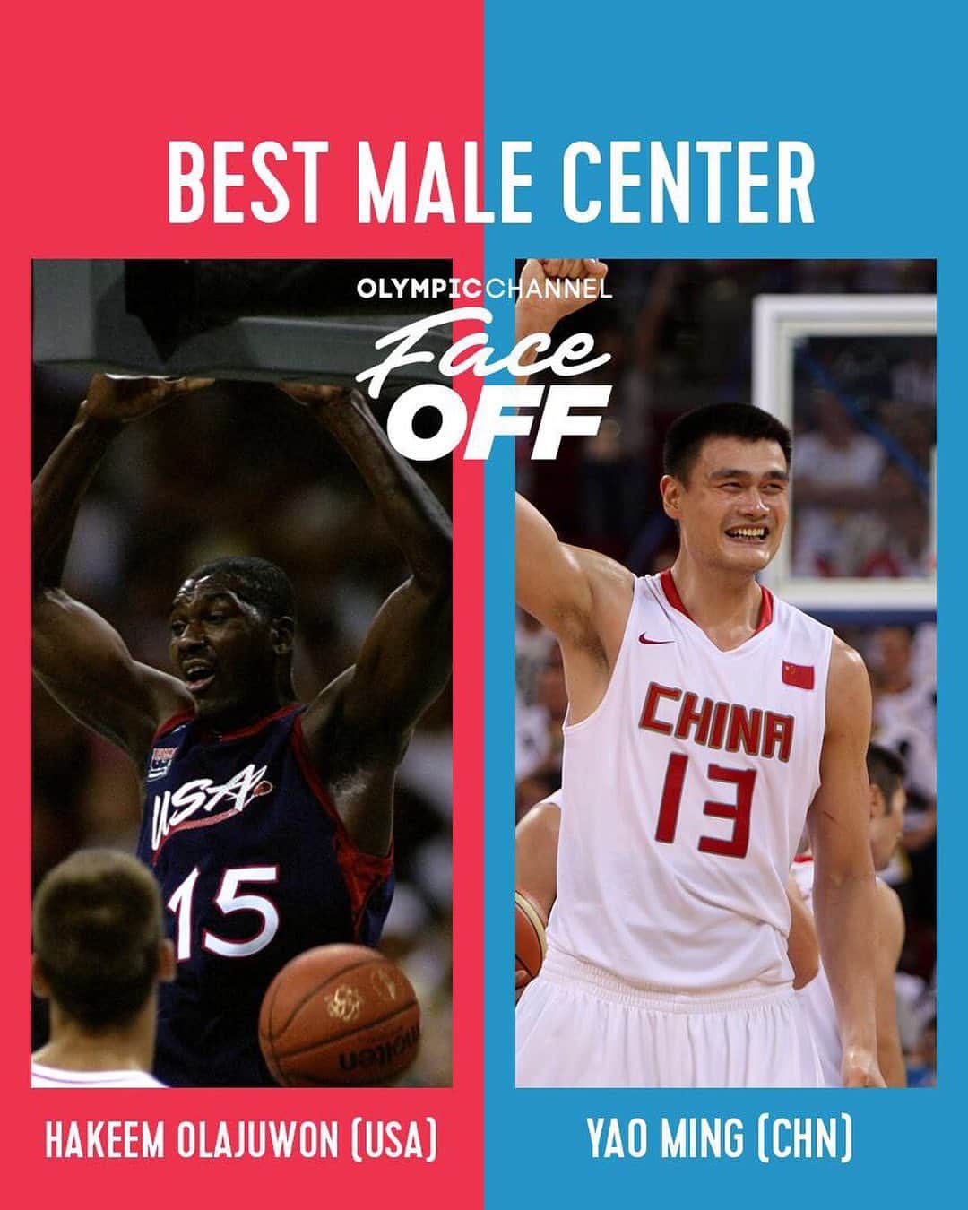 オリンピックチャンネルさんのインスタグラム写真 - (オリンピックチャンネルInstagram)「Hakeem Olajuwon or Yao Ming? GO!  Get involved in our #basketball debate on Instagram stories! 🔥」7月19日 3時42分 - olympicchannel_x