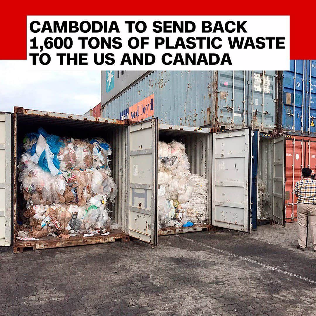 CNNさんのインスタグラム写真 - (CNNInstagram)「Follow ➡️ @cnnclimate ➡️Cambodia is the latest Asian country to reject shipments of waste sent to its shores by Western companies for processing. Officials say a total of 83 shipping containers filled with plastic waste, but labeled as "recyclable products," were found at the port of Sihanoukville. The customs ministry is now investigating how the containers ended up in Cambodia, and the government will begin the process of sending the trash back to the US and Canada. “Cambodia is not a dustbin where foreign countries can dispose of out-of-date e-waste, and the government also opposes any import of plastic waste and lubricants to be recycled in this country," said a spokesman to the Ministry of Environment. (📸: AP)」7月19日 3時51分 - cnn