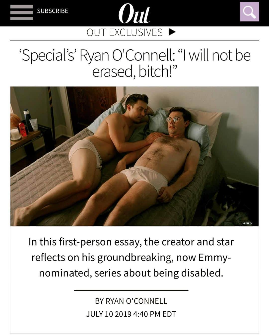 ジム・パーソンズさんのインスタグラム写真 - (ジム・パーソンズInstagram)「More fantastic writing from @ryanoconn about a specific, challenging, and ultimately empowering part of the @specialnetflix process. Yay Ryan! ❤️👌 Link in profile.」7月19日 6時24分 - therealjimparsons